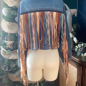 Fringe cropped denim Jacket